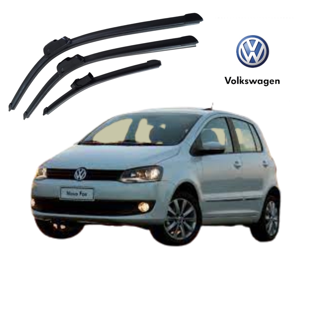 Kit Palheta Limpador Parabrisa Dianteiro + Traseiro Vw Fox 2010 2011 2012 Silicone PROMOÇÃO SHOPEE em Oferta na Shopee
