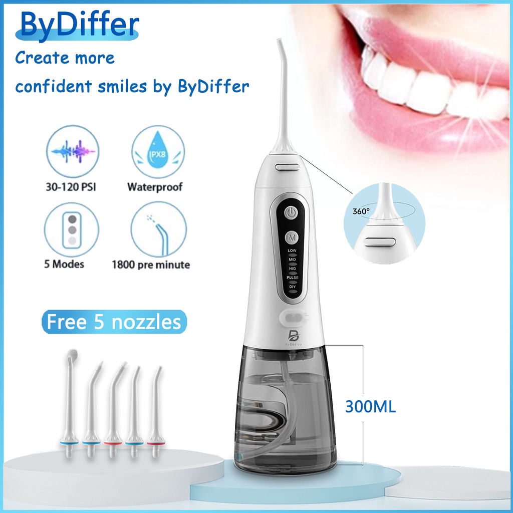 ByDiffer Irrigador Oral Portátil USB Dental Scaler Whiten Teeth Ferramenta Para Remover Branco Tártaro for Travel, Home