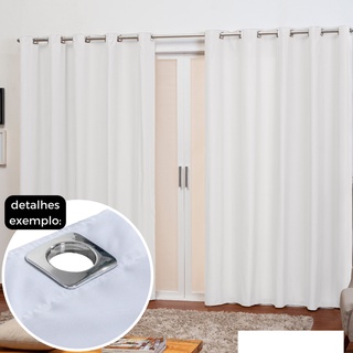 Cortina Para Sala 2,50 x 2,30 Micropercal Varão Simples Ilhós em Oferta na Shopee