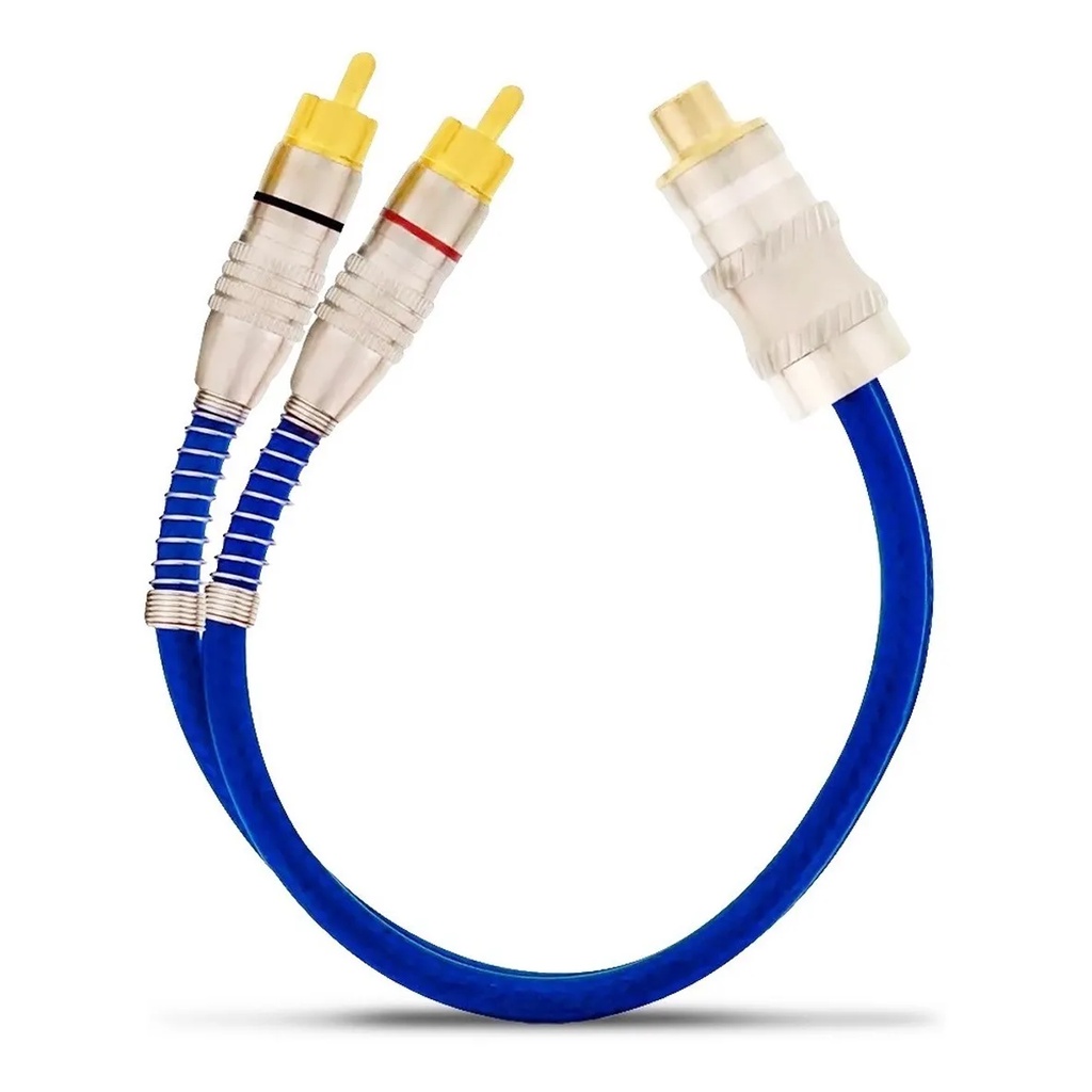 Detalhes do Kit 2 Cabos Rca 1m 5mm + 2 Cabos Y 2 Machos 1 Fêmea