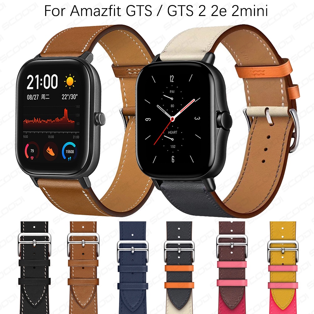 Pulseira De Couro Para Smart Watch Huami Amazfit Gts / Gts 4 3 2 2e 2mini/GTS 4Mini em Oferta na Shopee