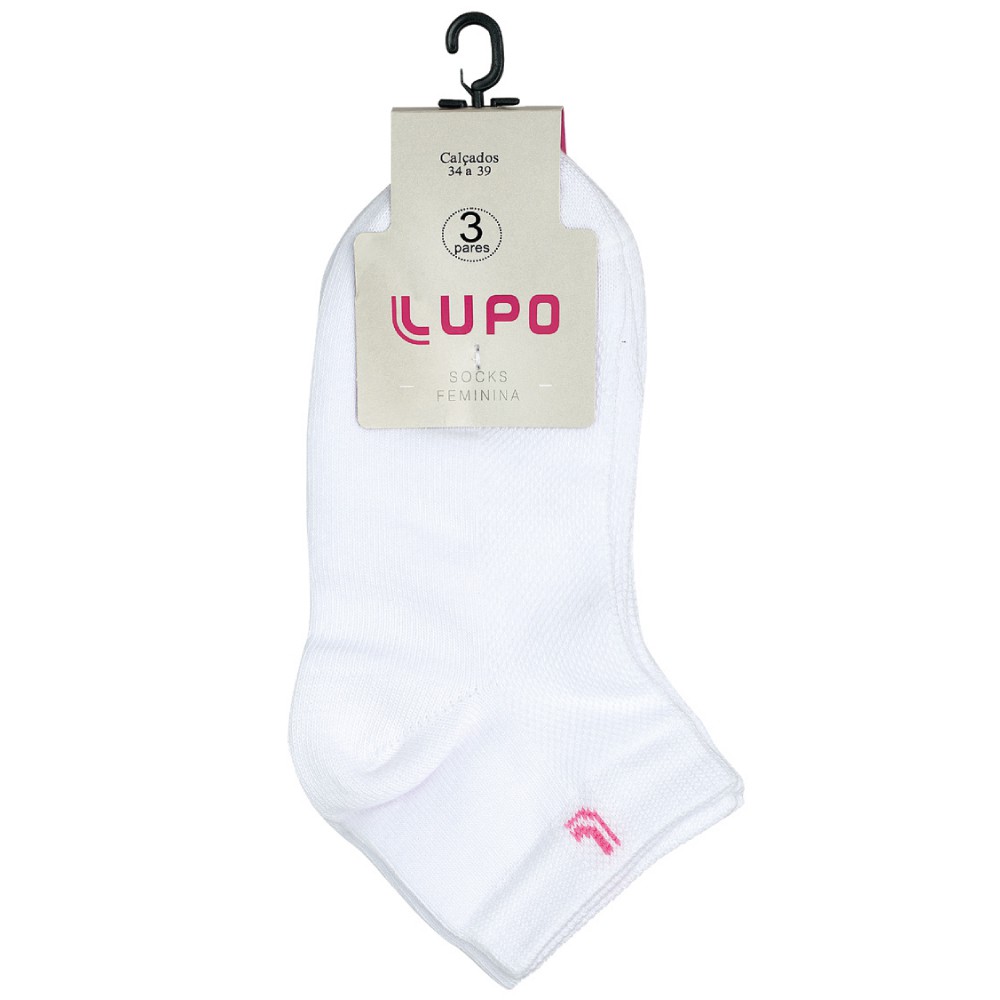 Kit 3 Pares de Meia Soquete Feminina Cano Curto Loba 3226