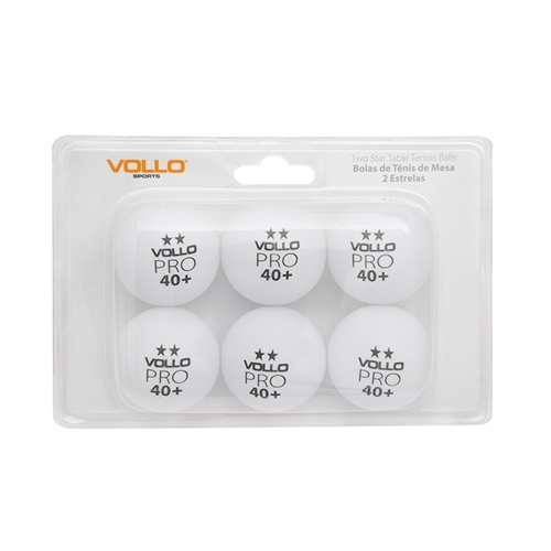 Bola de Tenis de Mesa Com 6 Unidades Vollo Branca