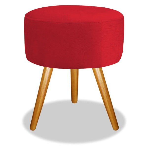 PUF PUFE PUFF REDONDO PÉS PALITO VERMELHO MODERNO SALA/QUARTO//RECEPÇÃO E SALA DE STAR