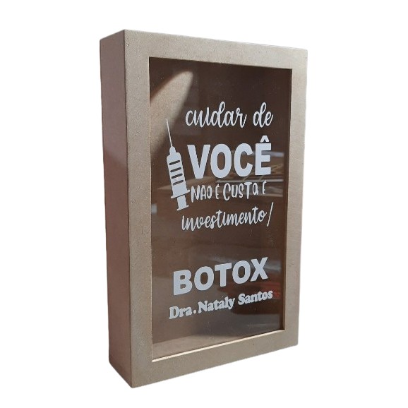 Quadro 27x17cm para guardar seringas botox ou preenchimento estetica em mdf