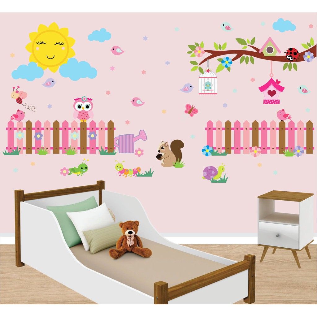 Self-respect Meekness Asser Adesivo de parede Jardim encantado infantil colorido decoração quarto infantil  parede | Shopee Brasil