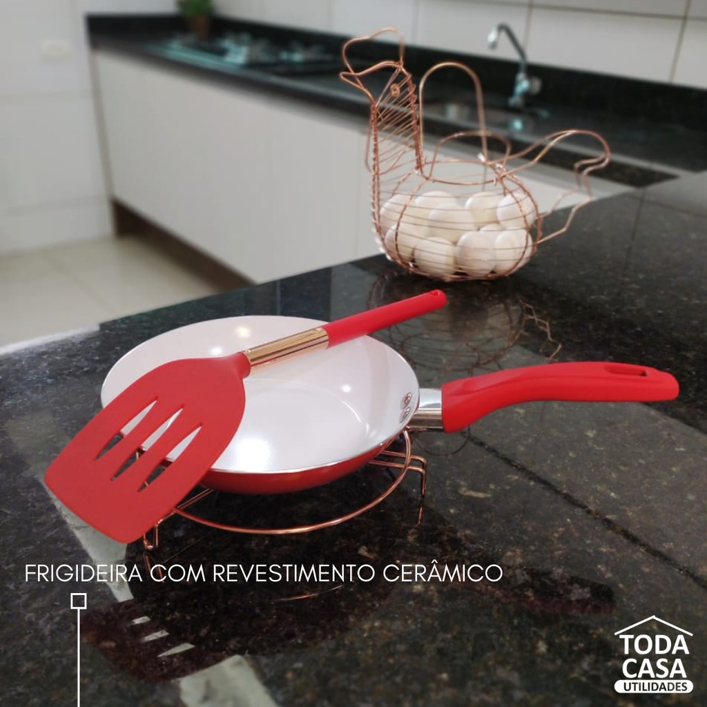 Frigideira Antiaderente com Revestimento Cerâmico e Cabo de Silicone