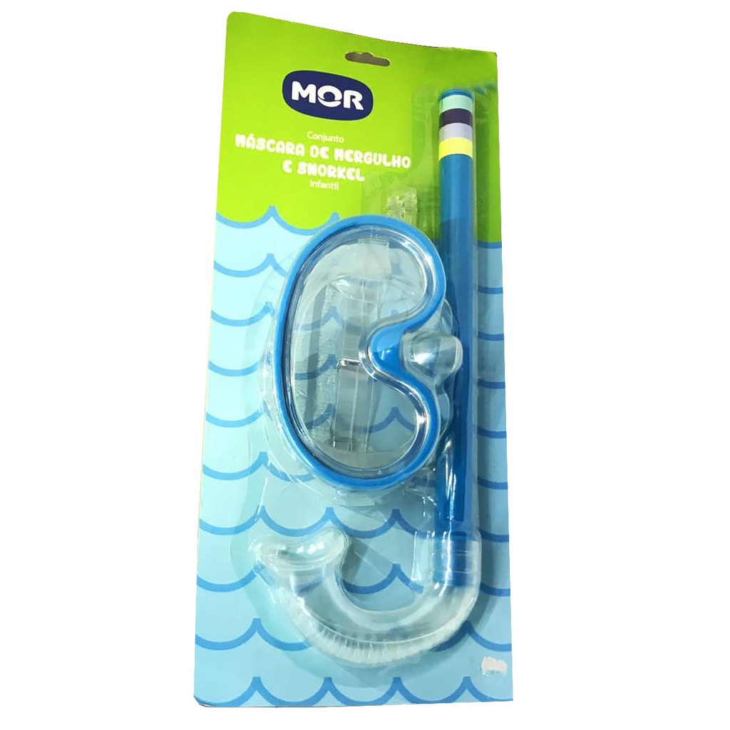 Máscara de Mergulho + Snorkel Infantil MOR - Cor Azul
