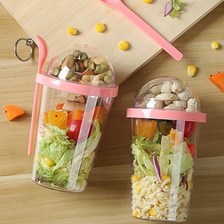 Copos Para Salada De 400ml De Grande Capacidade Recipientes Portáteis Aveia Como Almoço Bento Caixa Porta Alimentos
