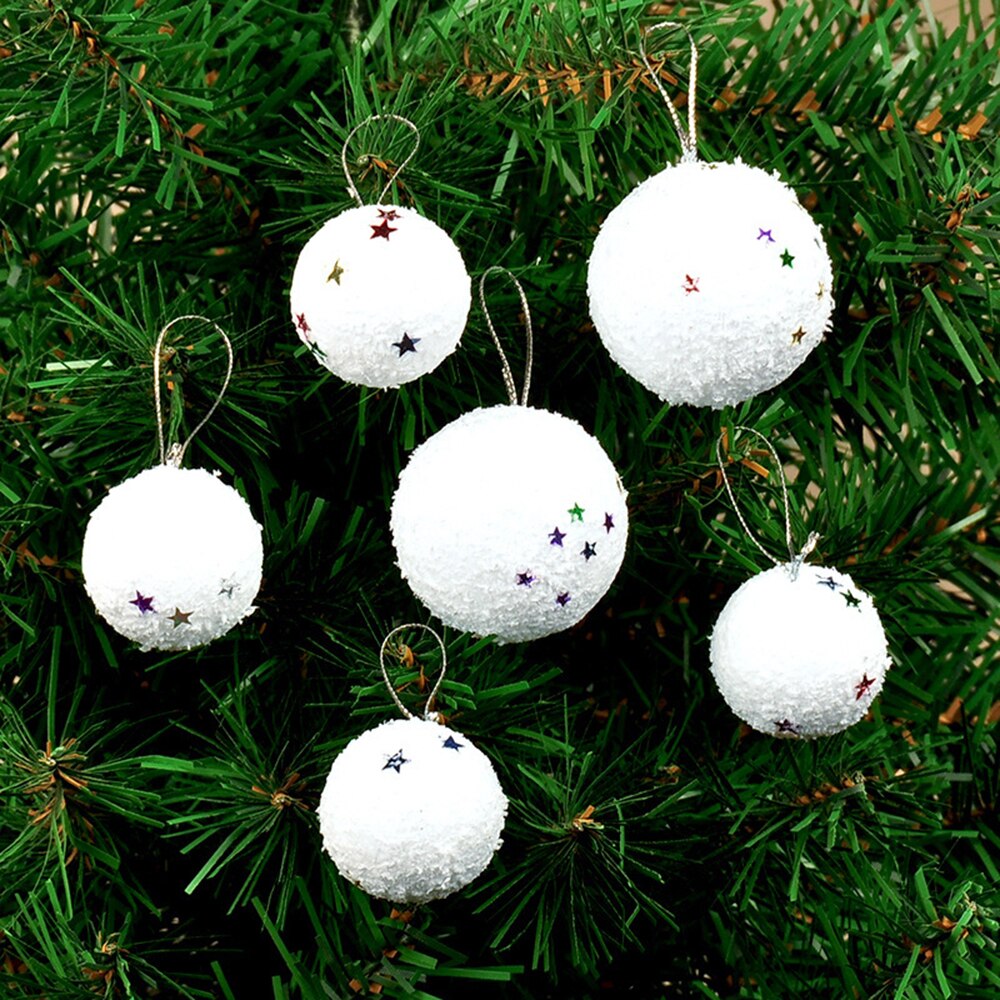 6pçs Bolas Brancas De Bola De Neve De Natal Para Decoração De Árvore De  Natal / 50mm | Shopee Brasil