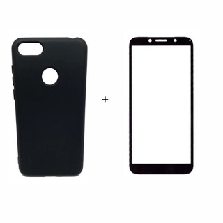 Capa Capinha Case Aveludada + Película de vidro 9D MOTO E6 PLAY