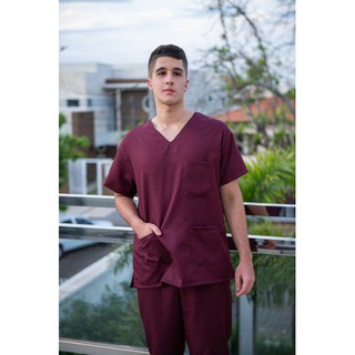 Pijama Cirúrgico Masculino Gabardine com Bordado Do Nome e Profissão, Opção Calça Jogger