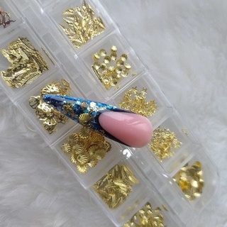 Kit Decoração De Unhas Joinhas Encapsuladas Joias Pedrarias Nail Art Fundo Do Mar Coroa Pena