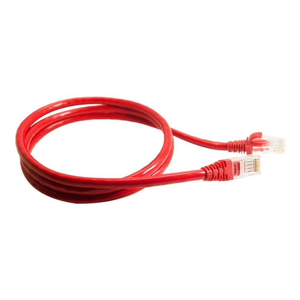 Kit 10 Unidades Cabo Giga Lan Cat6 Rj45 2m Vermelho