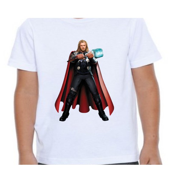 Blusa Camisa Estampada Infantil Personalizada Poderoso Thor