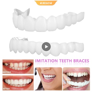 2 Par Superior E Inferior Falso Dente Kit Folheados Dentes Capa De Dentadura Temporária Falsos Chaves Perfeito Tru Sorriso Cosméticos