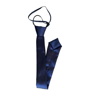 Gravata Slim Azul Marinho Masculina Com Nó Pronto De Zíper