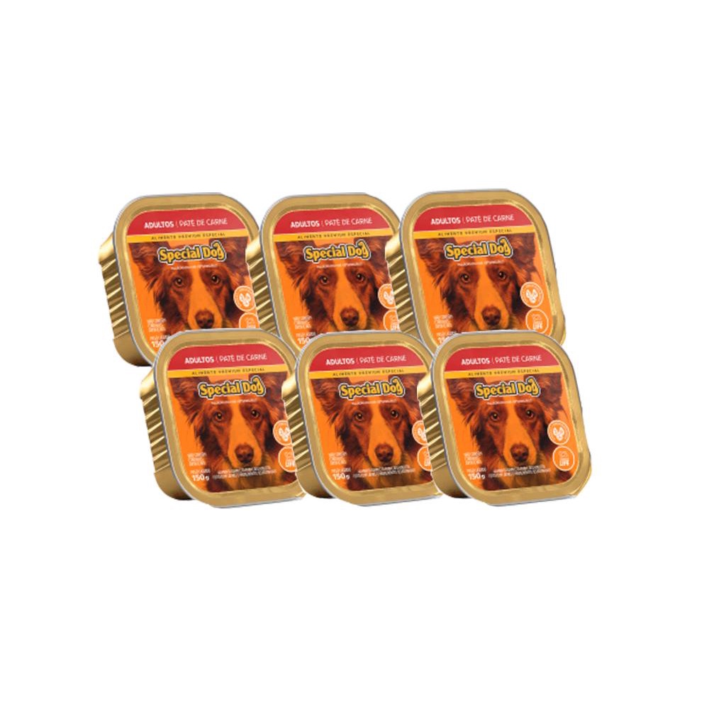 Kit 6 Special Dog Patê Cães Adultos Carne – 150g