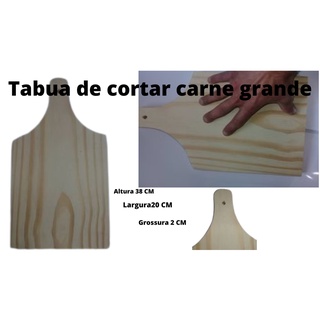 Tabua de carne grande 20 * 38 cm acabamento no cabo