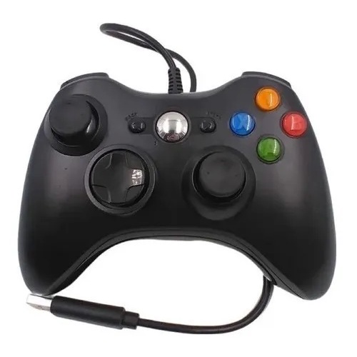 Controle De Xbox 360 Com Fio Para Video Game E Pc Fat E Pc Joystick