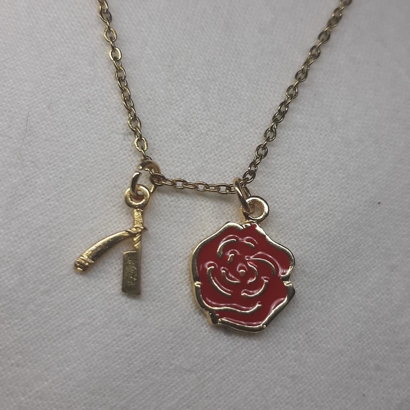 Cordão Pombagira / Malandra Maria Navalha - 50 cm - Pingente Navalha e Rosa - Pombagira, Exú, Umbanda, Candomblé