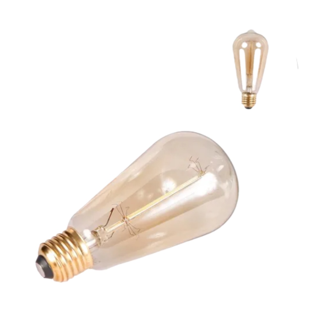 Lampada Retrô Led ST64 Bivolt Luminaria de Teto Pendente Aramado Abajur de Cabeceira