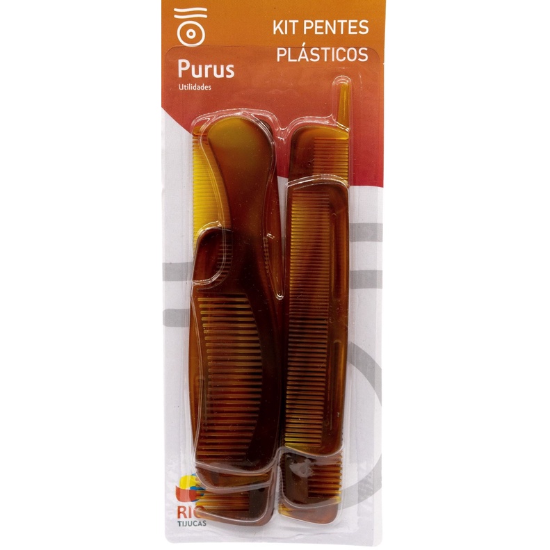 Kit De Pentes Cabelo Unissex de Plástico 6 unidades Finos Largos Utilidades Capilares Beleza