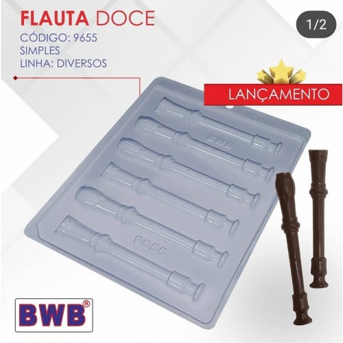 Forma Simples FLAUTA DOCE - 9655  em Acetato BWB Para Bombom Doces de Chocolate Confeitaria Doceira em Oferta na Shopee