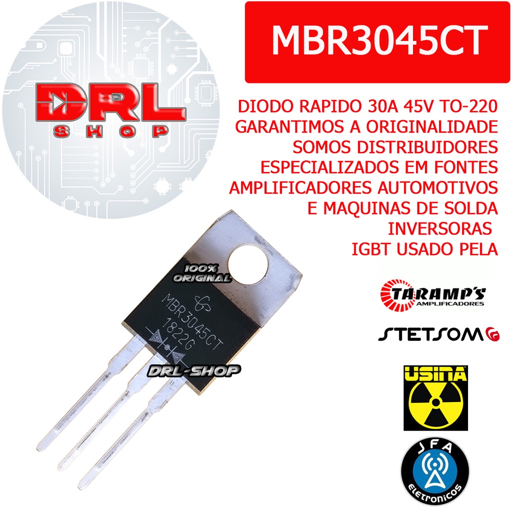 Kit 10 Mbr3045ct Diodo mbr3045 30A Usina Stetsom JFA Taramps