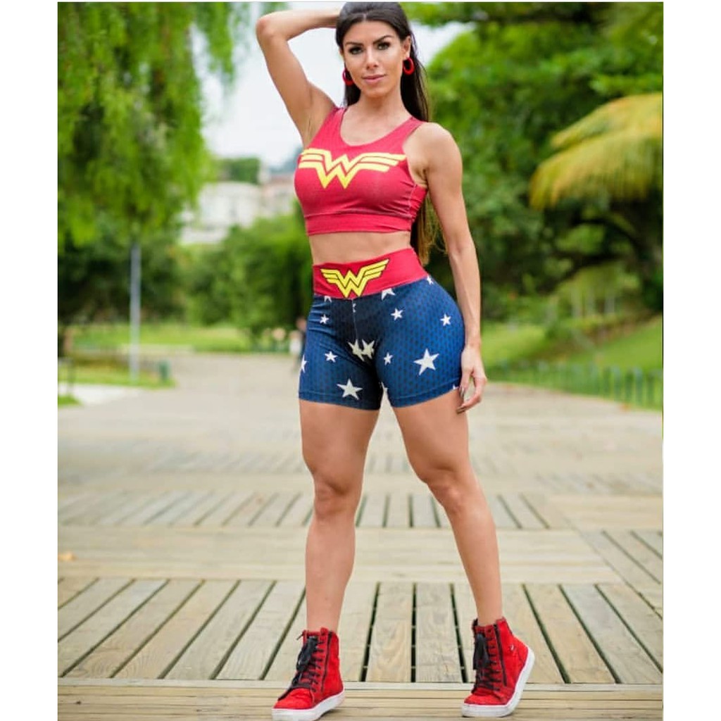 Roupa fitness best sale mulher maravilha