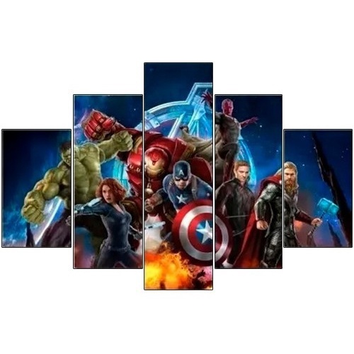 Quadro Mosaico Decorativo Os Vingadores Especial Novo 6mm Hd
