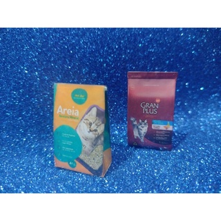 ração e areia para gato miniatura para Barbie,blythe e bonecas de tamanho similar