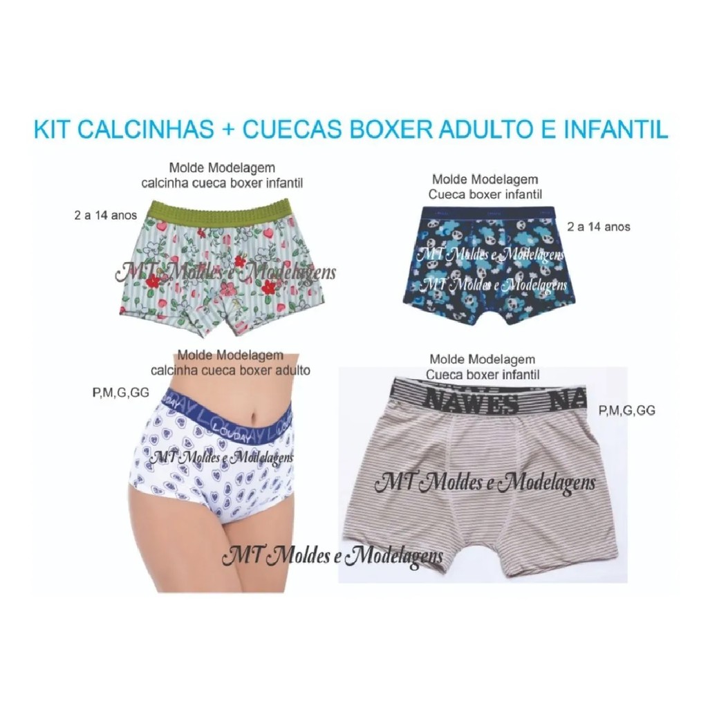 Molde Modelagem Calcinha + Cueca Box Adulto E Infantil 80g em Oferta na Shopee