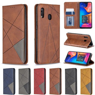 Capa De Invólucro Retrô Para Samsung Galaxy A10 A20 A30 A50 A10S A20S A30S A50S A70 A02 A03S M10 Carteira Com Padrão De Emenda De Couro De PU Macio