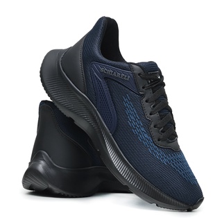 Tênis Esportivo 595 Azul Marinho Com Preto Masculino Com Cadarço Caminhada Confortável Leve Academia Lançamento