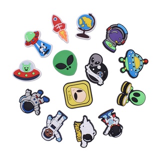 1PCS Fashion Crocs Jibbitz Acessórios De Moda Criativo " Astronauta-Alienígena " Sapato De Desenho Animado Buckle DIY Shoes Charm