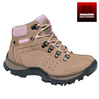 BOTA ADVENTURE COTURNO FEMININO TRILHA RAPEL DE COURO LEGÍTIMO