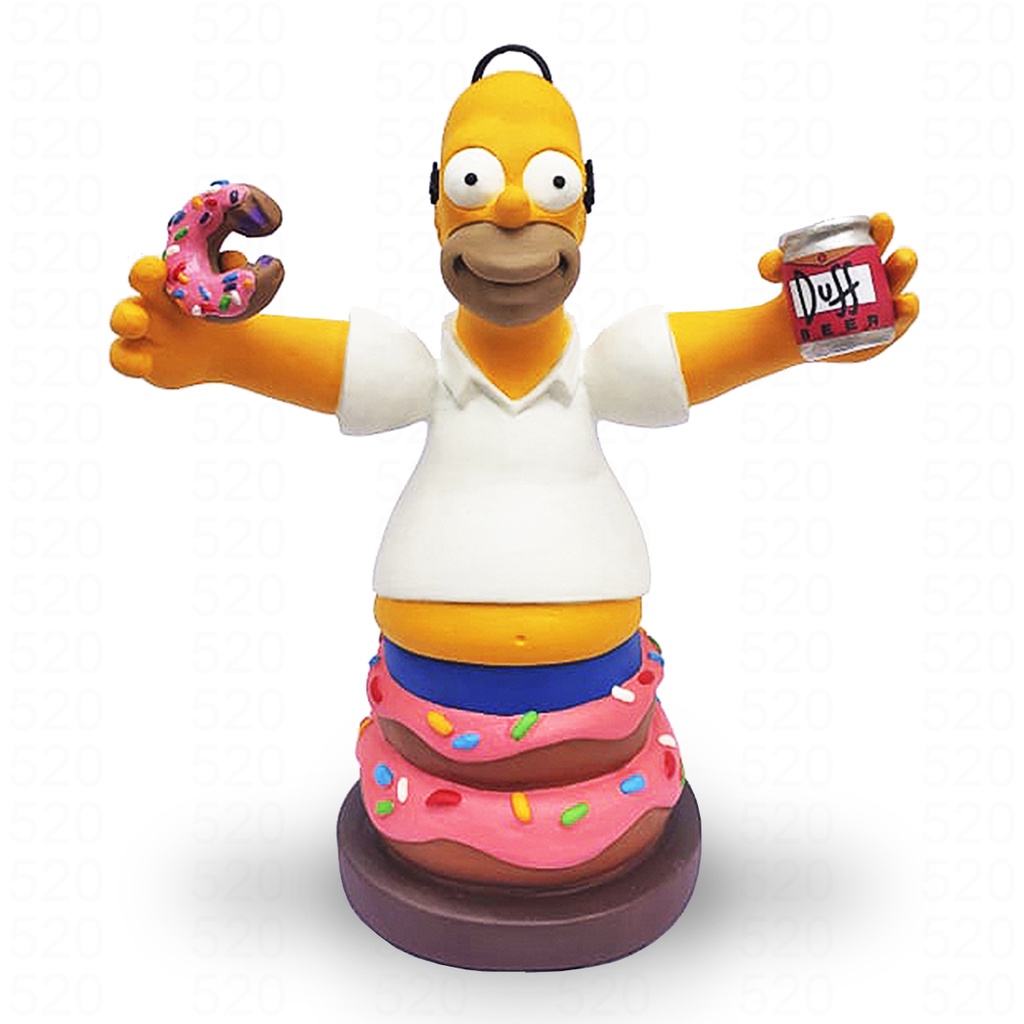 Boneco Homer Simpson - Resina Poliuretano Busto - The Simpsons
