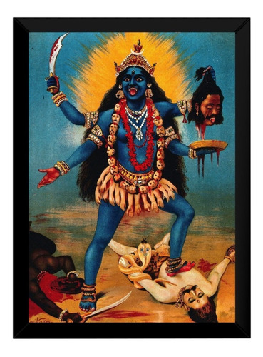 Quadro / Poster Emoldurado Deusa Kali Hinduísmo P435