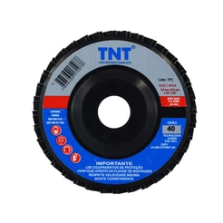 kit C/05pçs Disco De Lixa Flap Zirconio Zirconado Disc 115x22 Gr-36,40,60,80,120 Tnt Blue inox