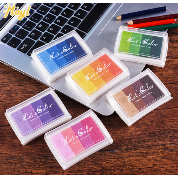 4 Cores Degradê Cor Dedo Pintura A Tinta Diário Livro Álbum De Graffiti Colorido Selo Pintura Das Crianças