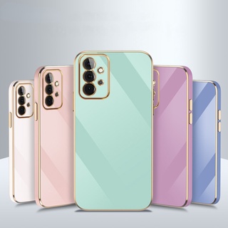 Capa Traseira Flexível De Silicone/TPU Com Bordas Quadradas De lectroplate Para Samsung Galaxy A23 6,6 "