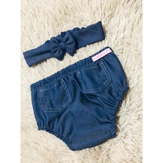tampa fralda jens molinho com detalhe de bolsinho pras titias po dinheiro acompanha turbante
