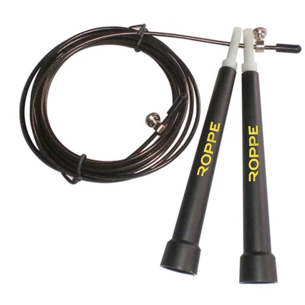 Corda de Pular Speed Rope PRO PVC ROPPE Preto E Branco