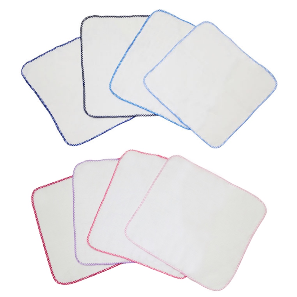 Kit 5 Fralda De Boca Quadriculada 33x33cm Com Crochê - Escolha De Cores em Oferta na Shopee