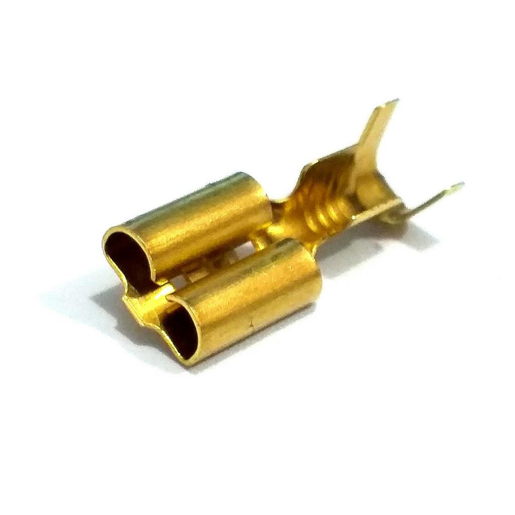 Terminal Faston Universal Fêmea 6,3mm com Trava 100 Unidades