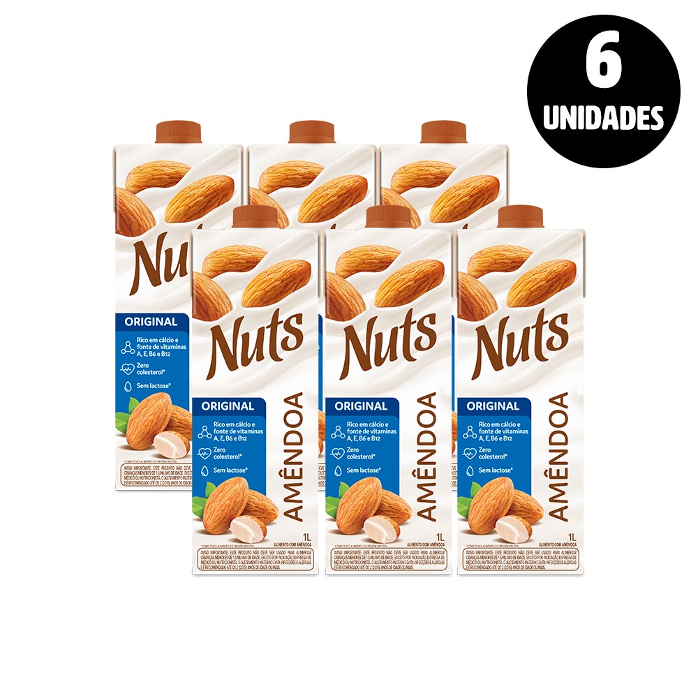 Leite de Amêndoas Nuts Original - Maguary - 1l - 6 unidades