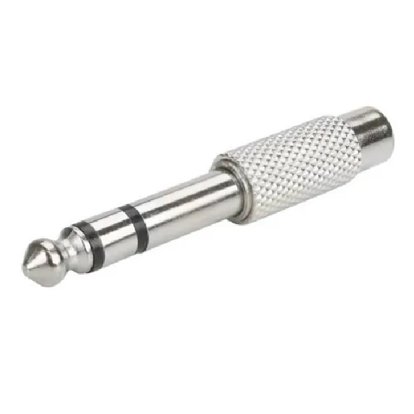 Adaptador P10 Macho Stereo X Rca Fêmea Metal Profissional