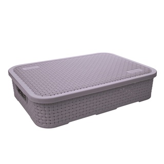 Cesto Rattan Com Tampa Baixo Grande Nitron