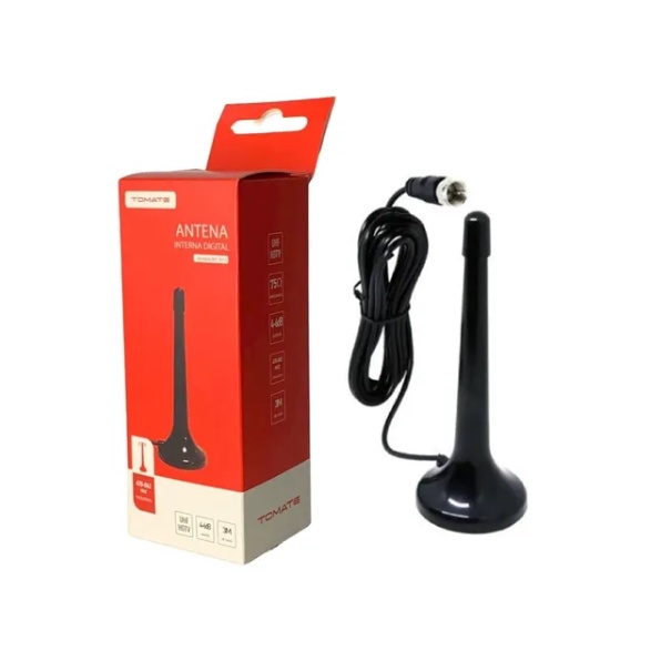Antena Tv Digital Tomate Uhf Vhf Interna Premium Cabo 3 Metros Tomate MT-3015